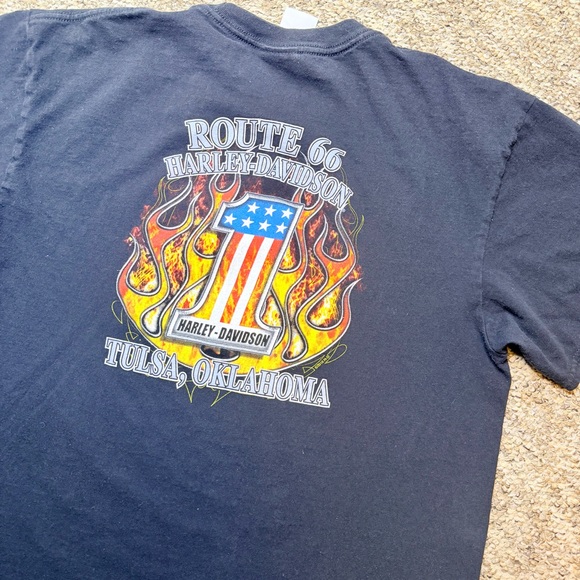 Harley-Davidson 2018 Barb Wire Skull Tulsa, OK Black Graphic T-Shirt Large - Picture 3 of 3